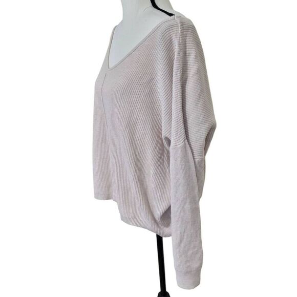 Pink Republic Button Back Pullover Sweater Top Cropped Reversible Vneck Sz XXL O - Picture 3 of 6